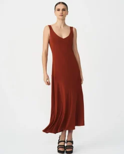 Vestido Midi Punto Naranja