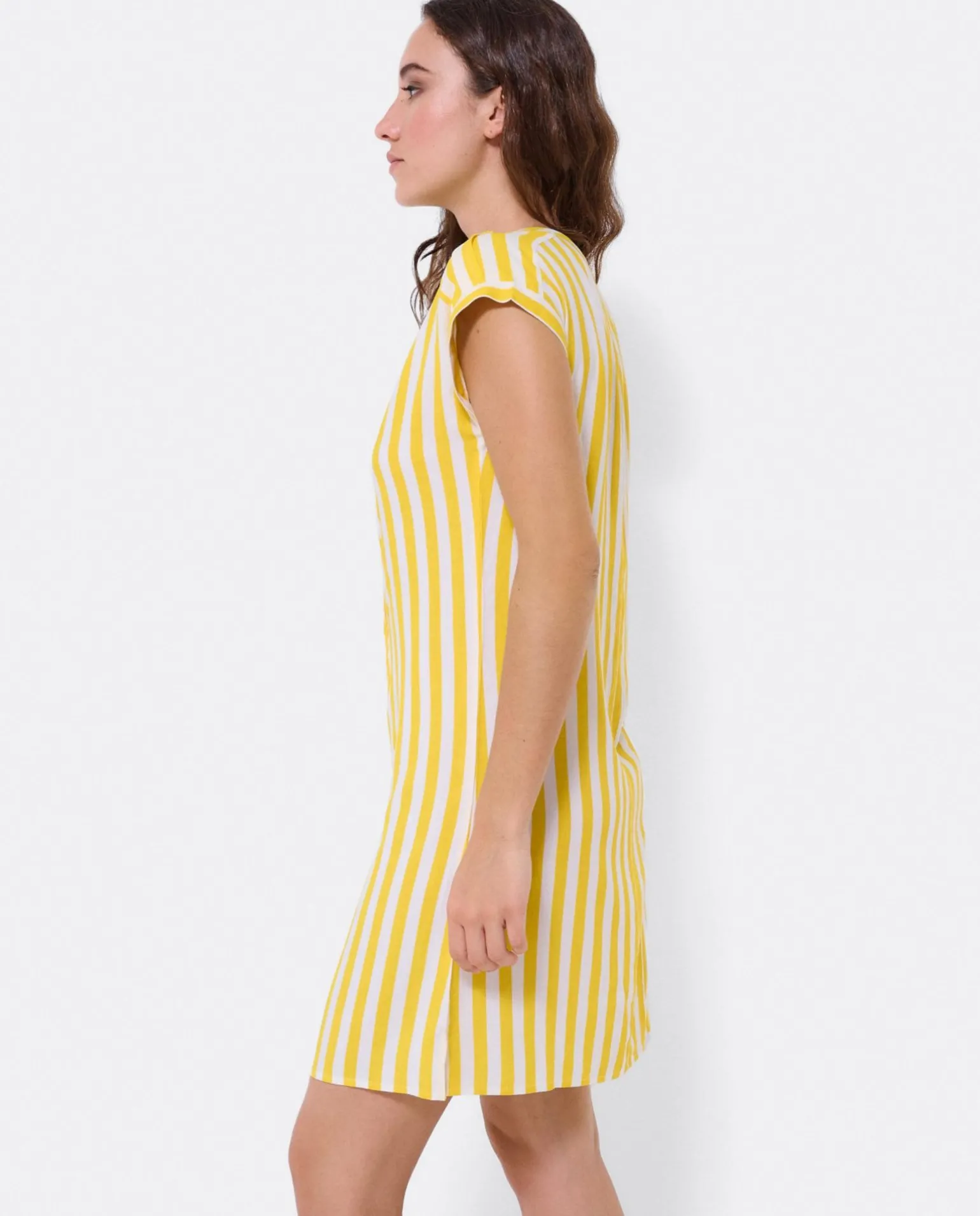 Vestido Mini Boho Viscosa Amarillo