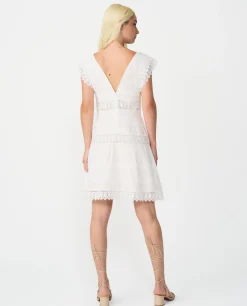 Vestido Mini Encaje Popelin Blanco