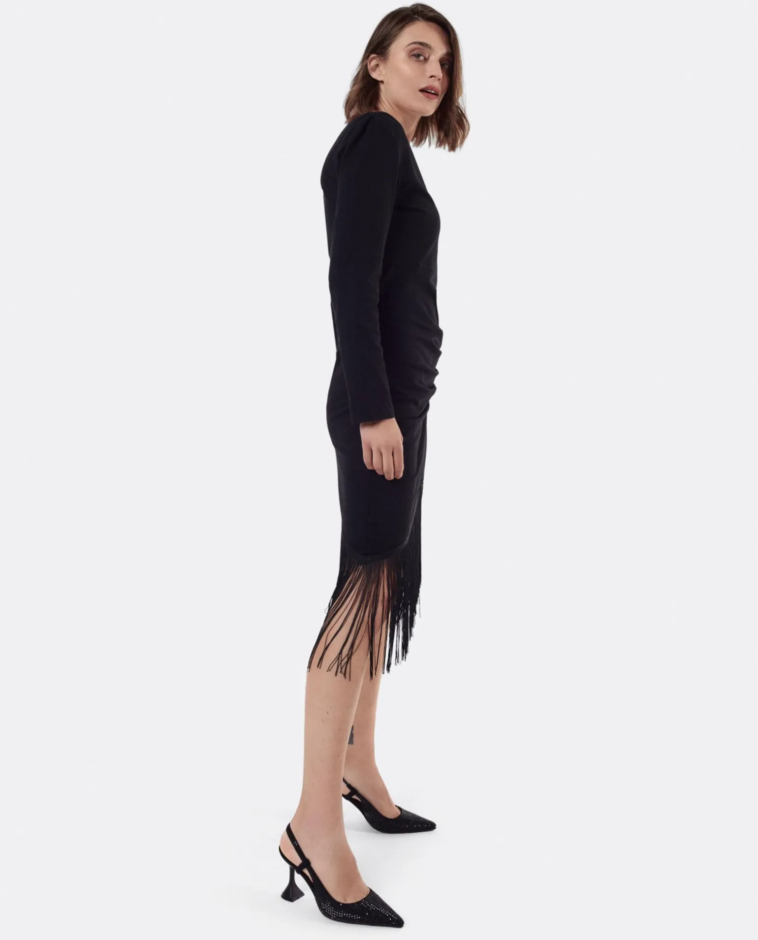 Vestido Nudo Punto Negro