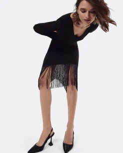 Vestido Nudo Punto Negro