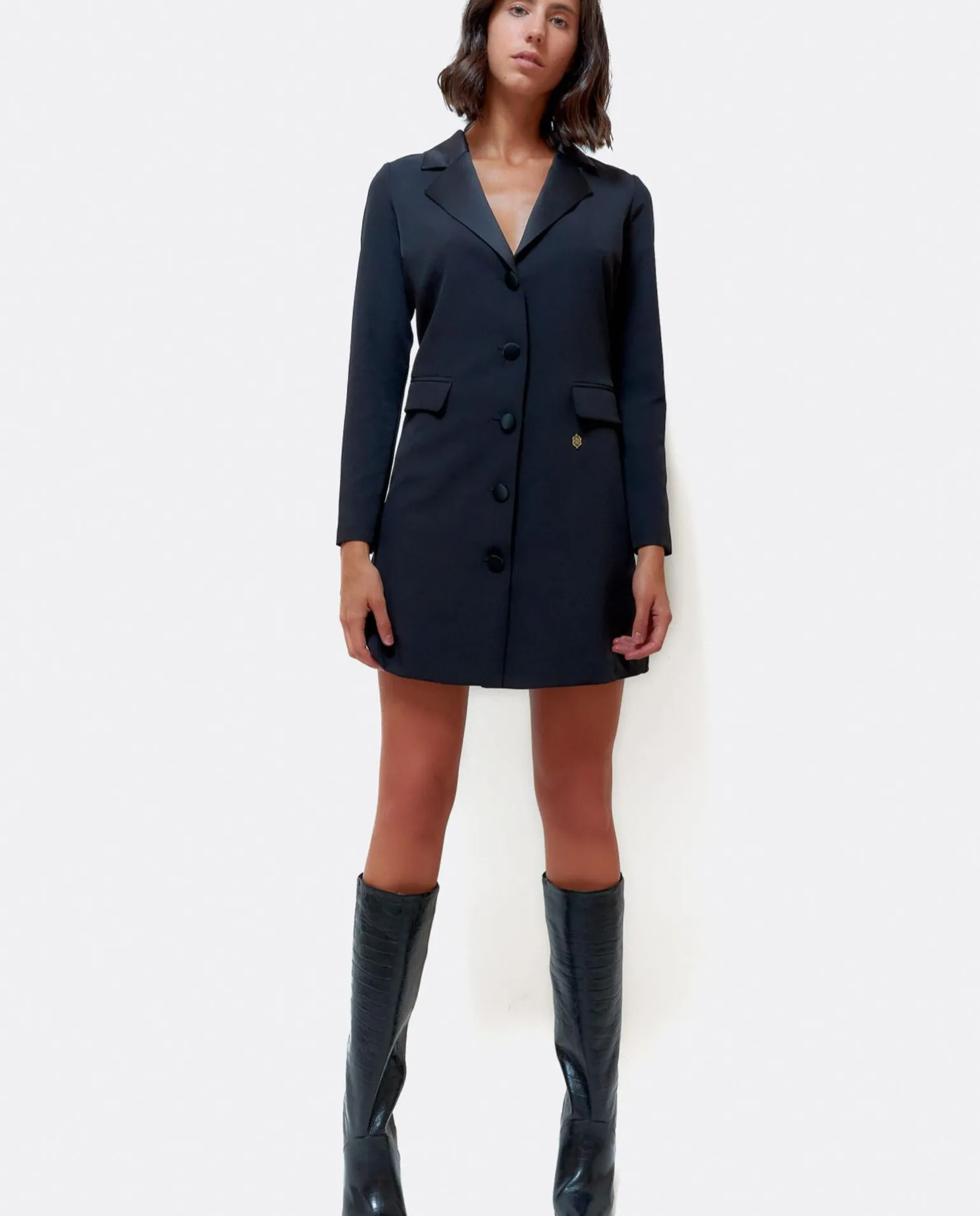 Vestido Smoking Crep Negro