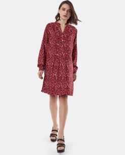 Vestido Textil Leopardo Rojo